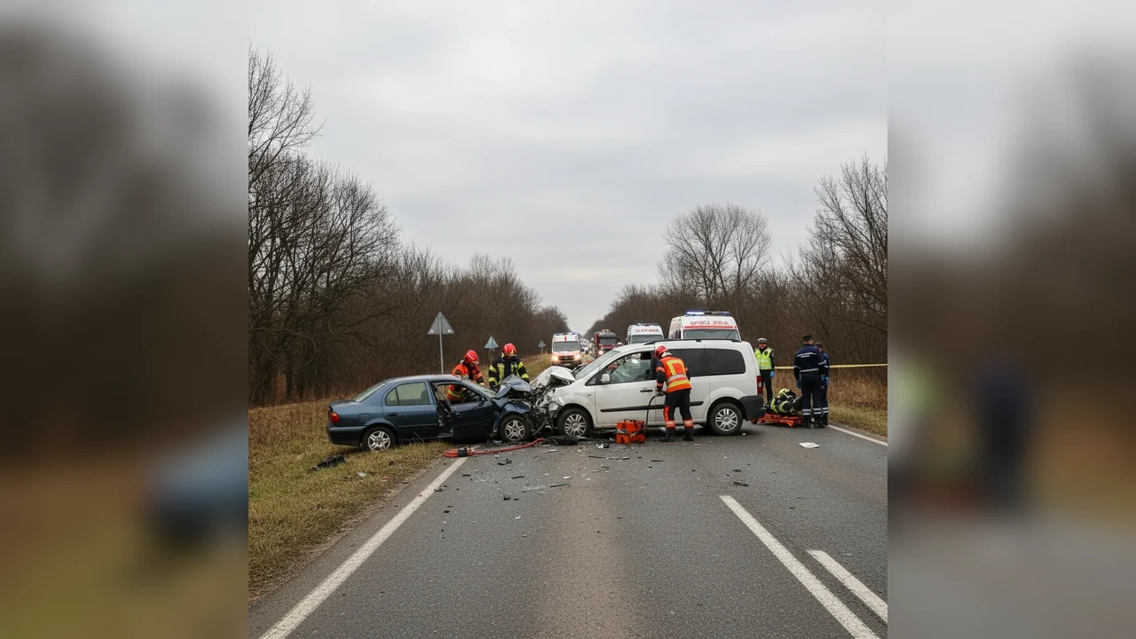 Accident rutier cu victime încarcerate pe drumul județean Arad–Curtici