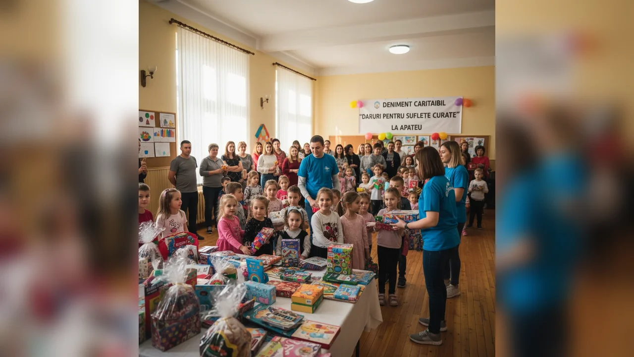 Acțiune caritabilă la Apateu, județul Arad: „Daruri pentru suflete curate” pentru elevi și familii vulnerabile