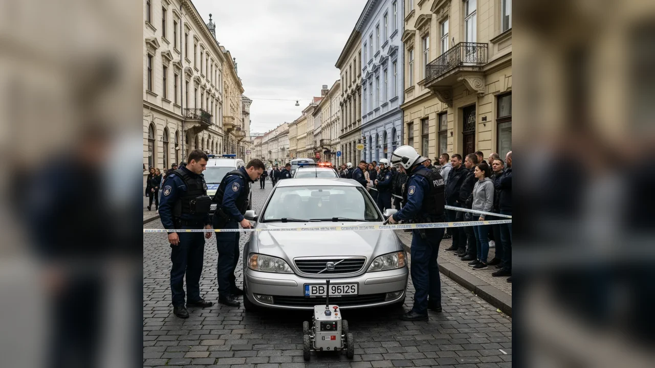 Alertă de posibil dispozitiv periculos la un autoturism din centrul Aradului, verificată de pirotehniști