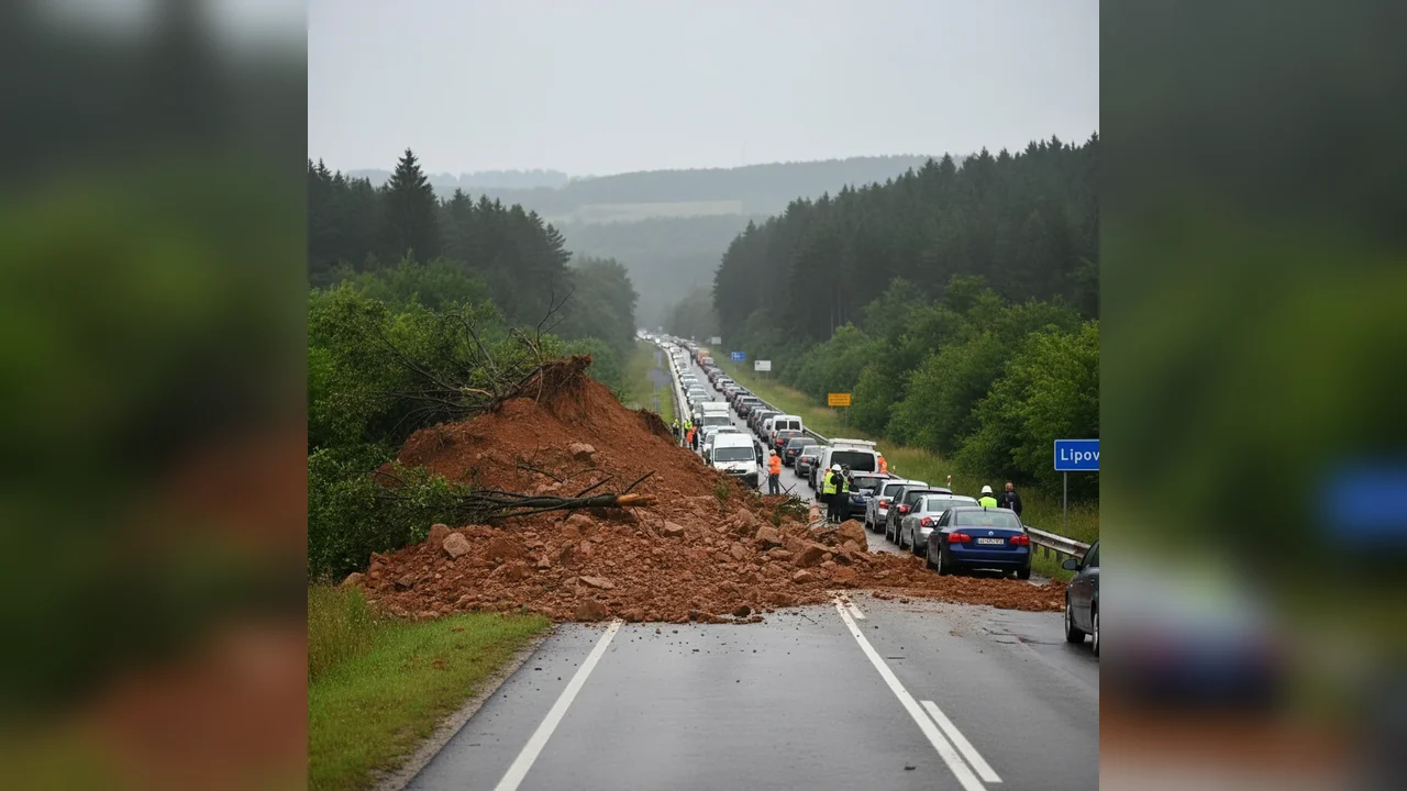 Alunecare de teren pe DN7, trafic rutier îngreunat între Arad și Deva