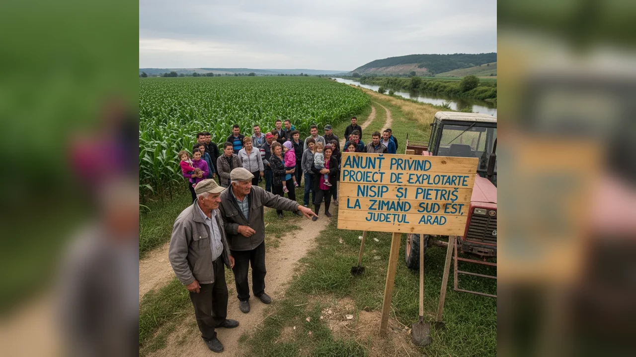 Anunț public la Arad privind solicitarea de acord de mediu pentru exploatarea de nisip și pietriș la Zimand Sud Est