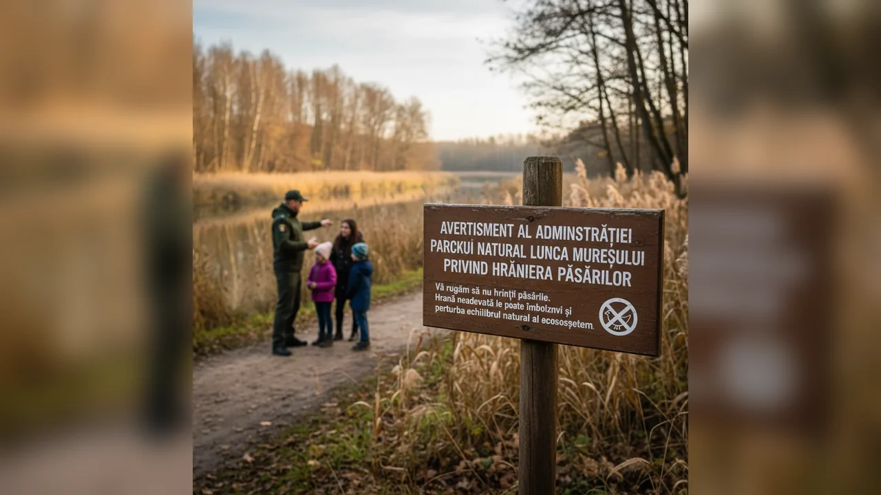 Avertisment la Arad: vizitatorii Parcului Natural Lunca Mureșului sunt rugați să nu hrănească păsările