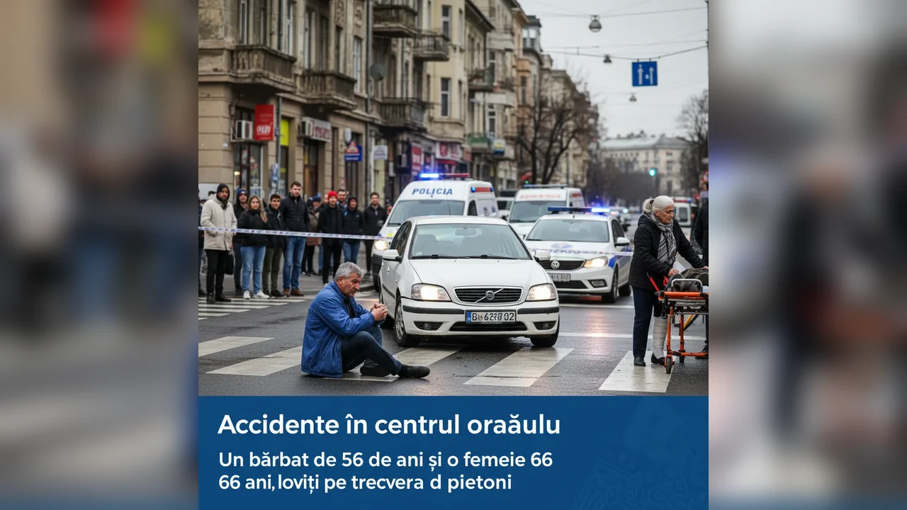 bărbat de 56 de ani și femeie de 66 de ani accidentați pe trecerea de pietoni
