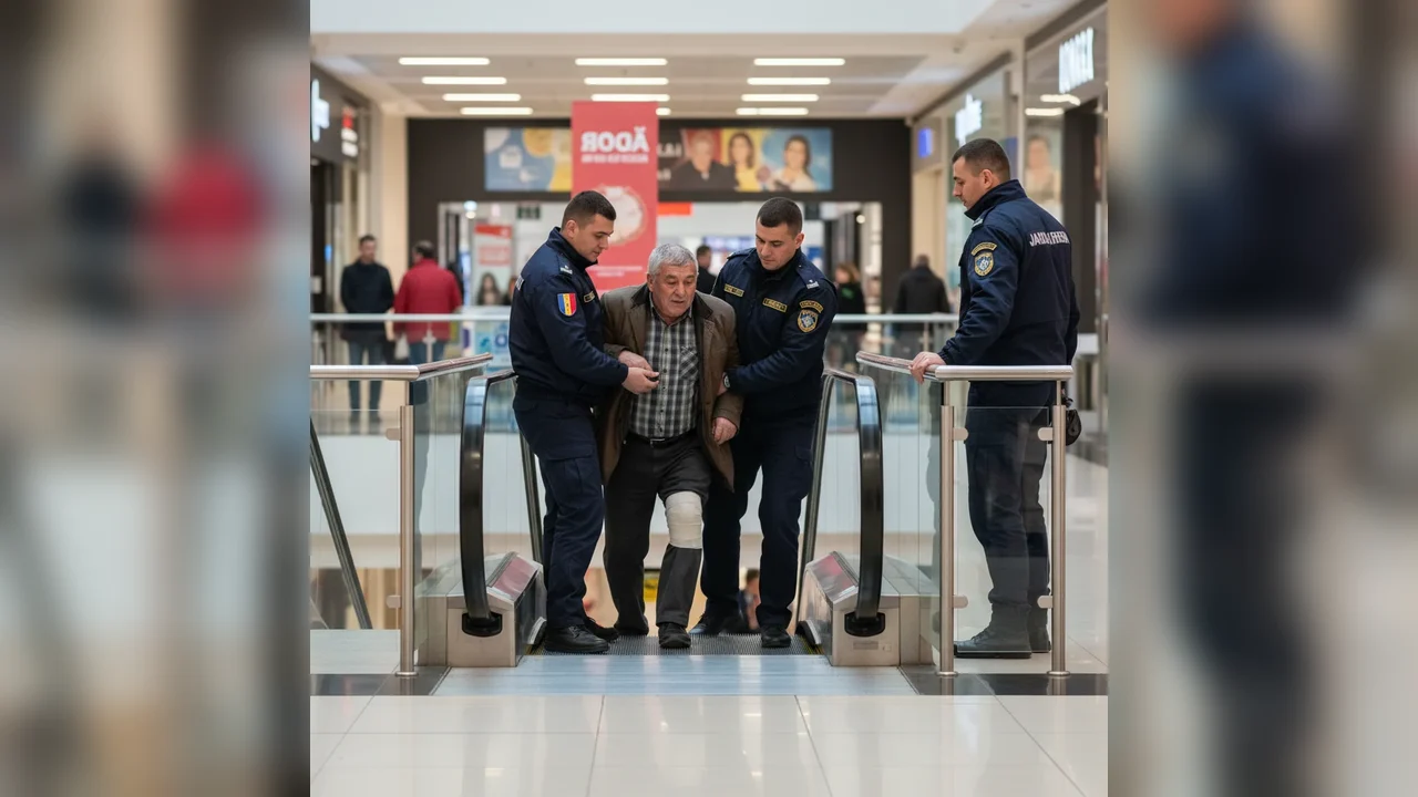 Bărbat de 63 de ani rănit pe scările rulante într-un mall din Arad, salvat de intervenția rapidă a jandarmilor