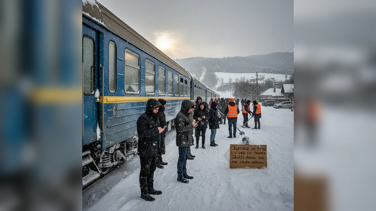 Călătorie de 27 de ore cu trenul până la Arad, din cauza vremii severe