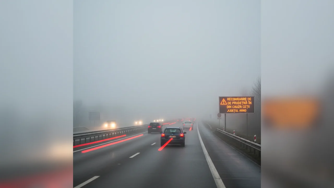 Ceață densă anunțată pe șosele: recomandare de prudență în trafic în județul Arad