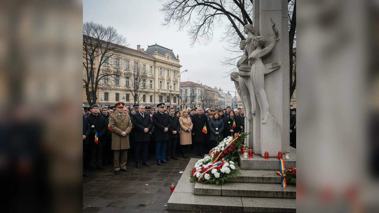 Ceremonii de comemorare a eroilor Revoluției din Decembrie 1989 la Arad