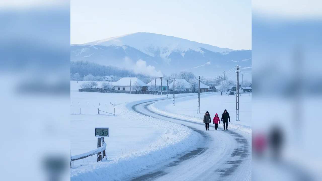 Cod galben de ger prelungit la Arad: temperaturi sub -15°C anunțate în județ