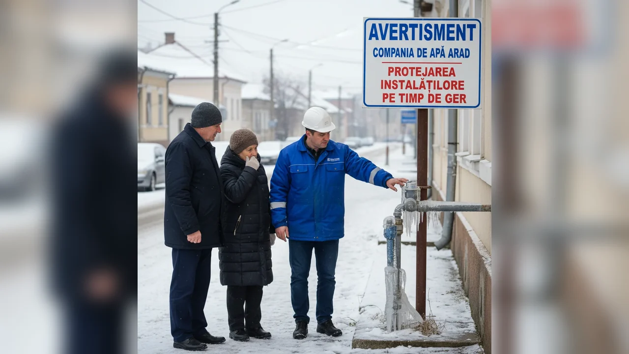 Compania de Apă Arad avertizează asupra protejării instalațiilor în perioadele de ger