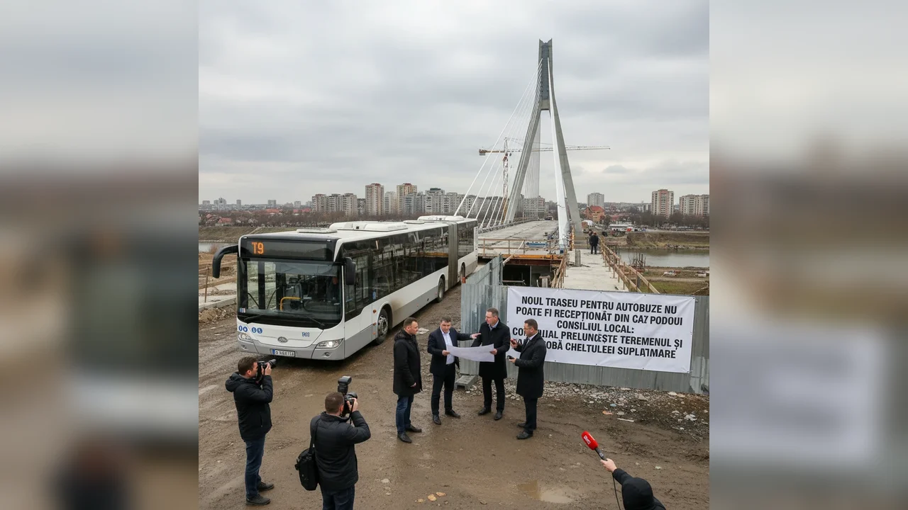 Consiliul Local prelungește termenul și aprobă cheltuieli suplimentare pentru recepția noului traseu de autobuze, blocată de podul hobanat