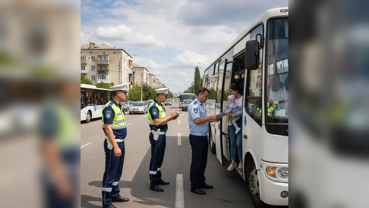 Controale la transportul de persoane în Arad: verificări extinse ale polițiștilor rutieri