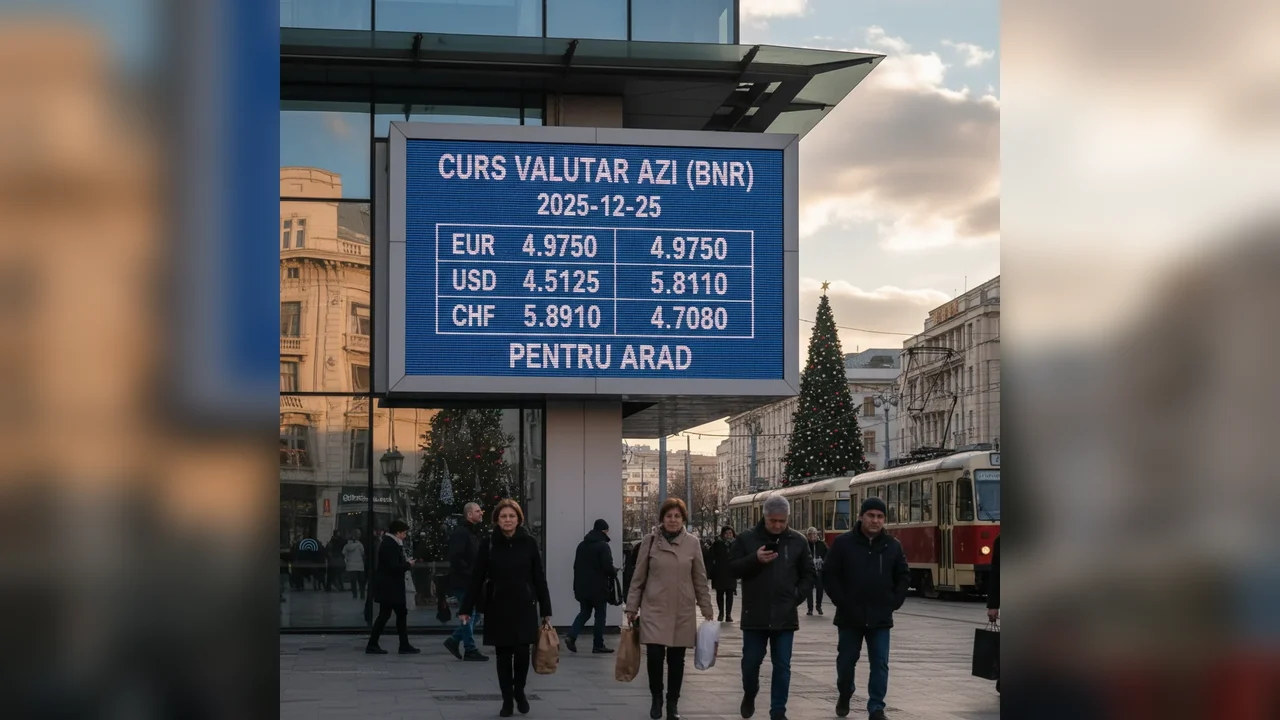 Curs valutar azi (BNR) – 2025-12-25 pentru Arad