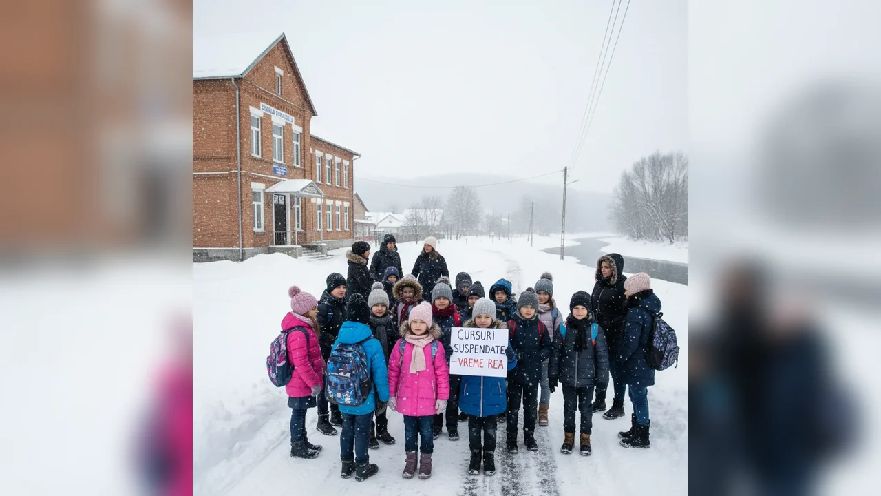 Cursuri suspendate sau mutate online în Arad și alte județe din cauza vremii nefavorabile