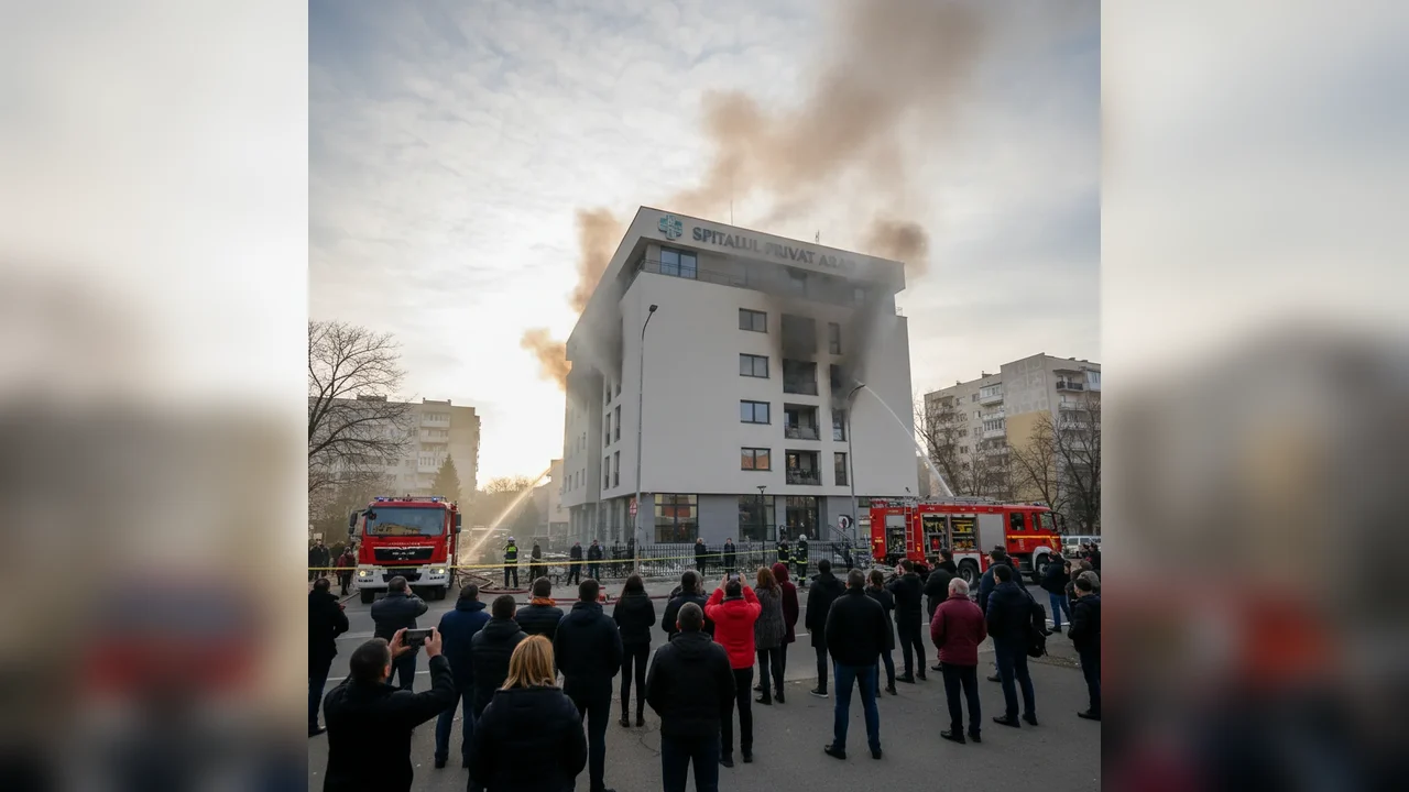 Degajări de fum la un spital privat din Arad, cartierul Micălaca, fără evacuarea pacienților