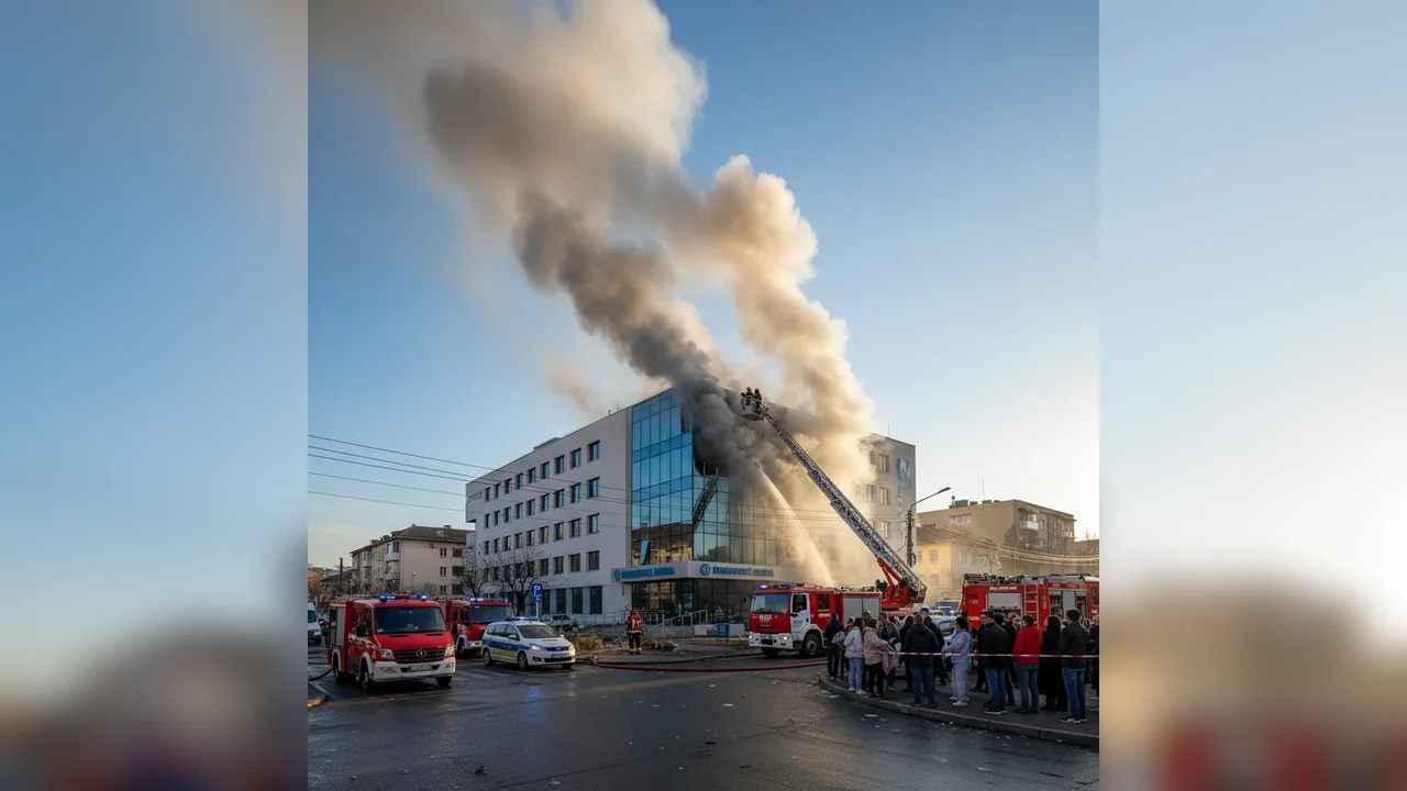 Degajări de fum la un spital privat din Arad: pacienții evacuați preventiv