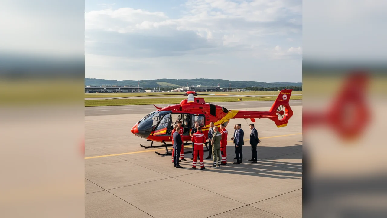 Elicopter EC145 nou, operațional la baza SMURD de pe Aeroportul Arad