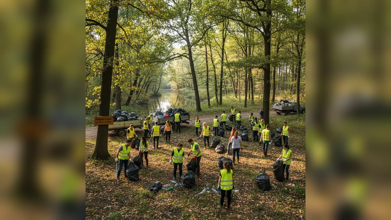Igienizare în Pădurea Ceala din Parcul Natural Lunca Mureșului