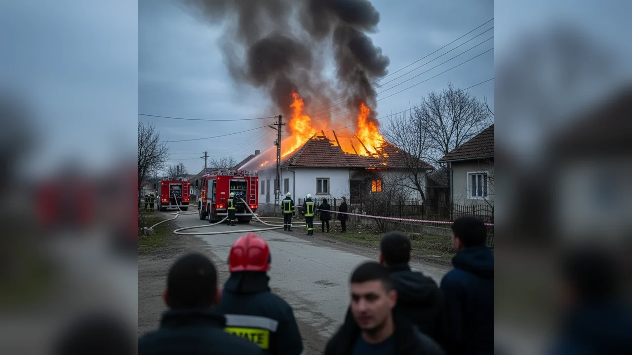 Incendiu la o casă din Craiva, județul Arad: intervenție a pompierilor din Ineu