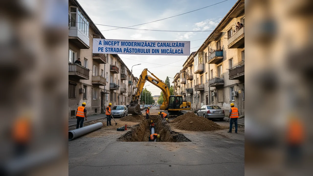 Începe modernizarea sistemului de canalizare pe strada Păstorului din Micălaca