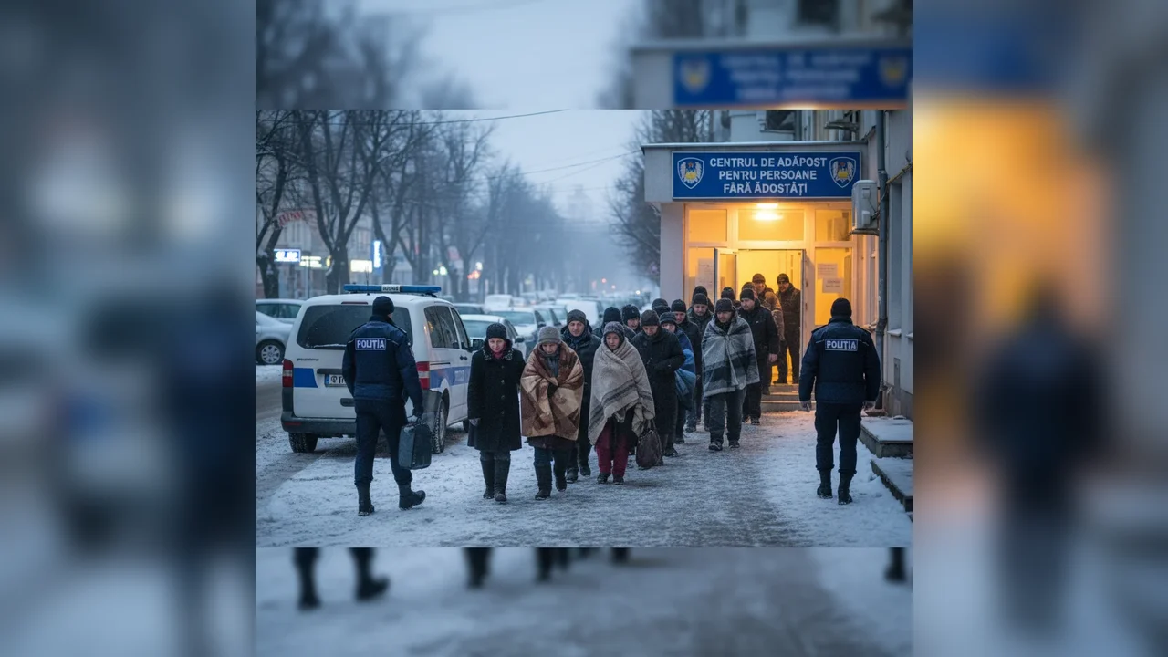 Intervenție în Arad: 14 persoane fără adăpost duse la adăposturi din cauza gerului