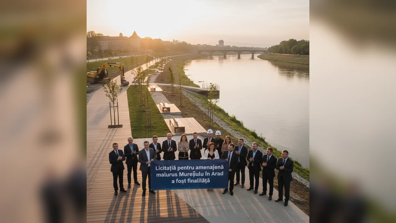 Licitația pentru reamenajarea malurilor Mureșului în Arad are câștigător și finanțare europeană
