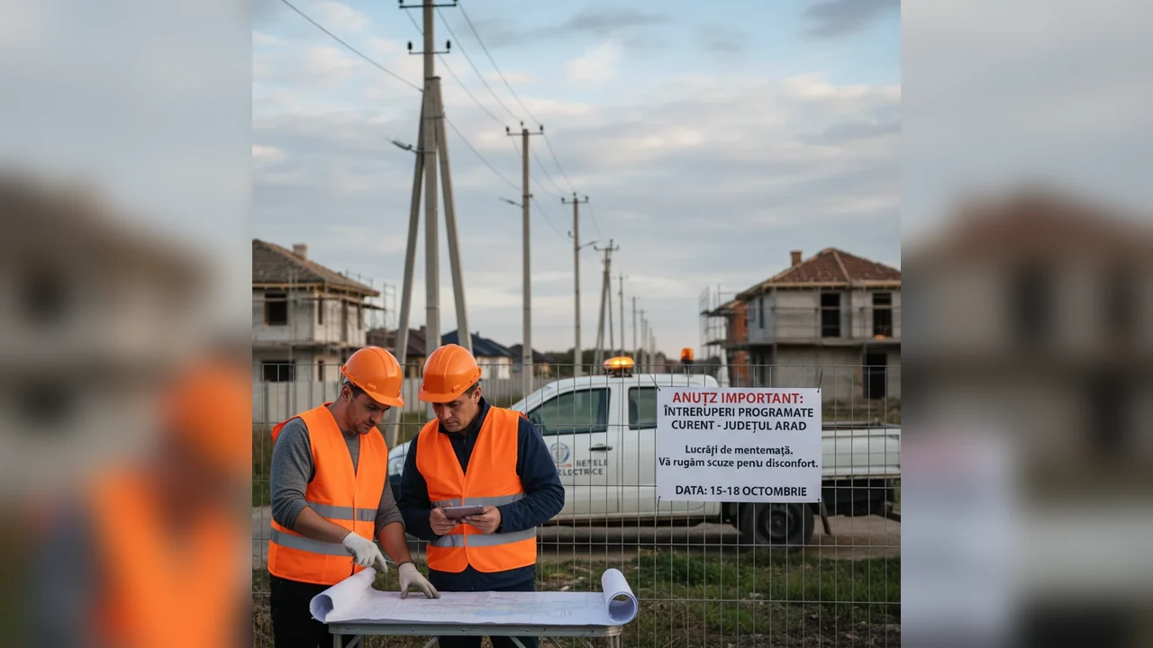 Lucrări la rețea: întreruperi programate de energie electrică anunțate în județul Arad