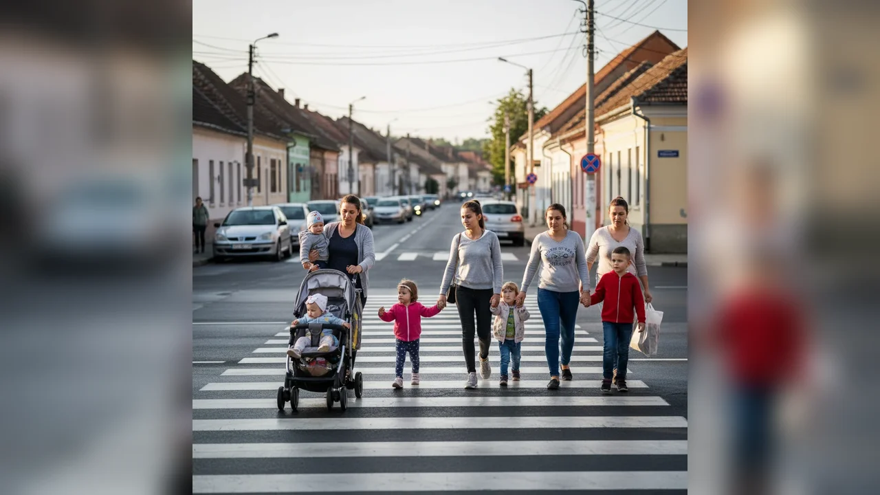 Machete cu copii instalate la trecerile de pietoni din Arad pentru creșterea siguranței rutiere