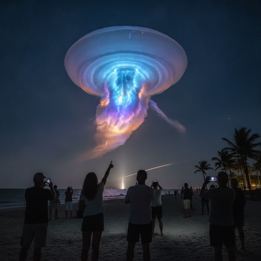 „Meduza cosmică” apărută deasupra Floridei, legată de lansarea SpaceX CRS-35