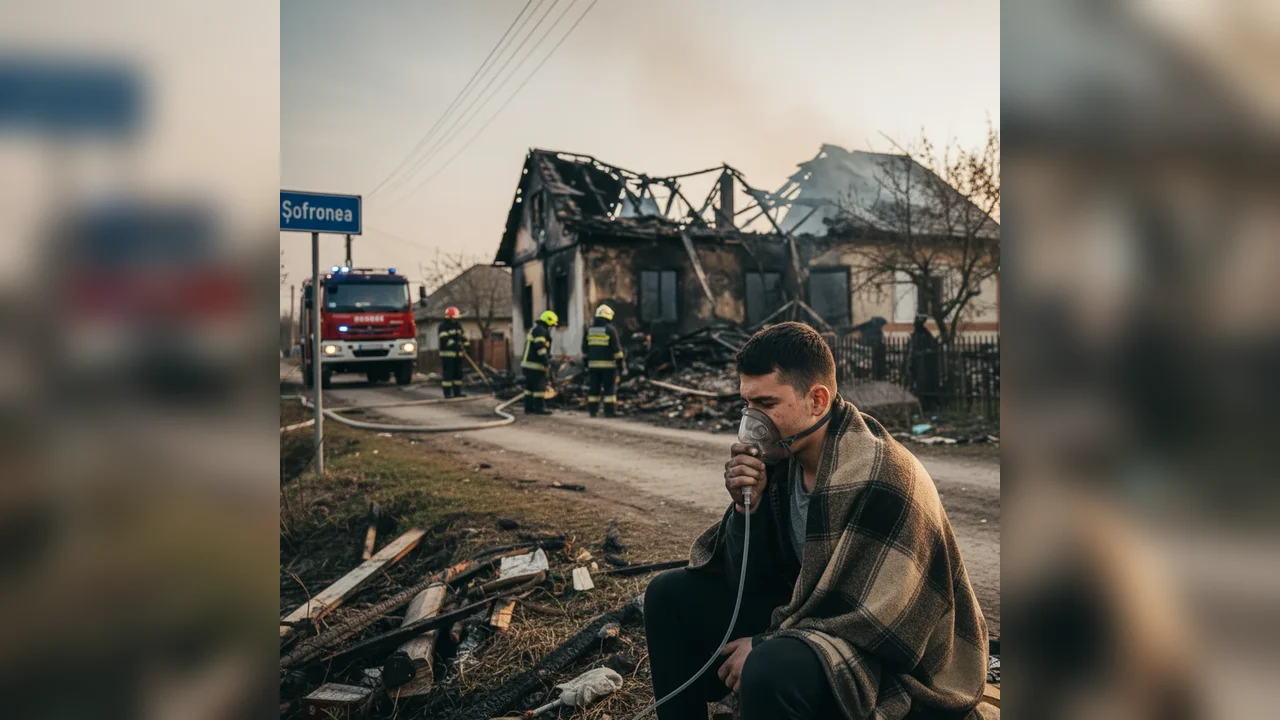 Minor intoxicat cu fum în urma unui incendiu la o casă din Șofronea, lângă Arad