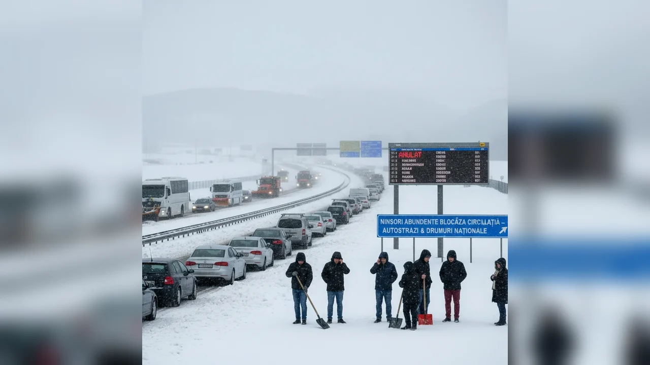 Ninsori abundente afectează traficul național și legăturile aeriene, cu impact și în Arad