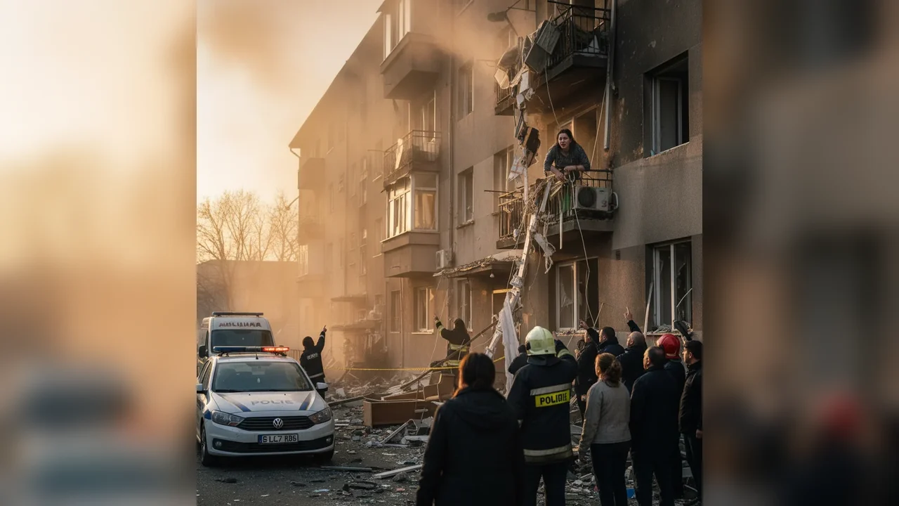 O femeie aruncată în afara apartamentului