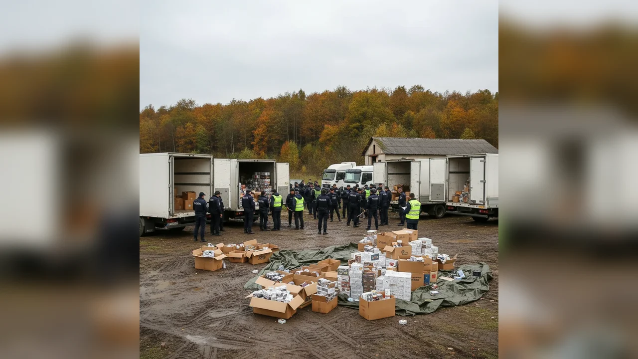 Operațiune majoră la Arad: Contrabandă de țigarete destructurată în comuna Zărand
