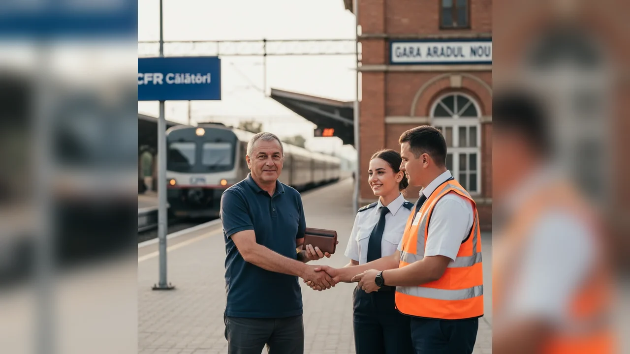 Portmoneu găsit în Gara CFR Aradul Nou, restituit proprietarului