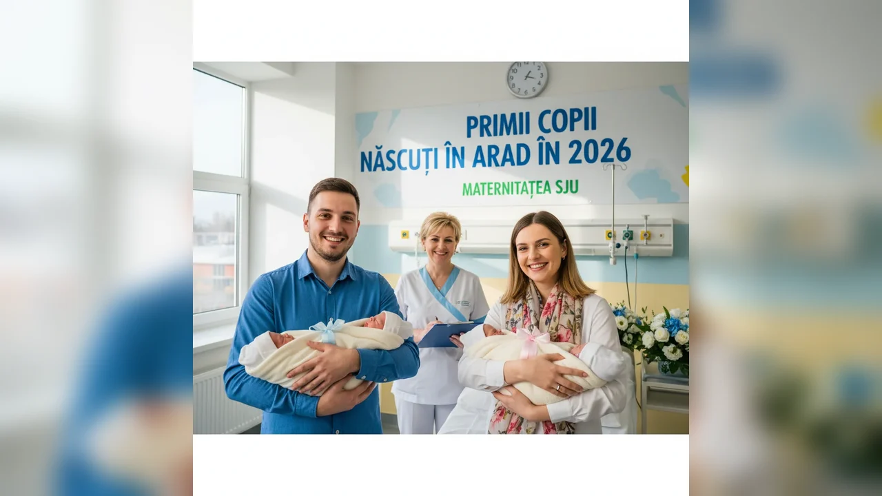 Primii nou-născuți ai anului 2026 la Maternitatea SJU Arad: două fetițe și un băiețel