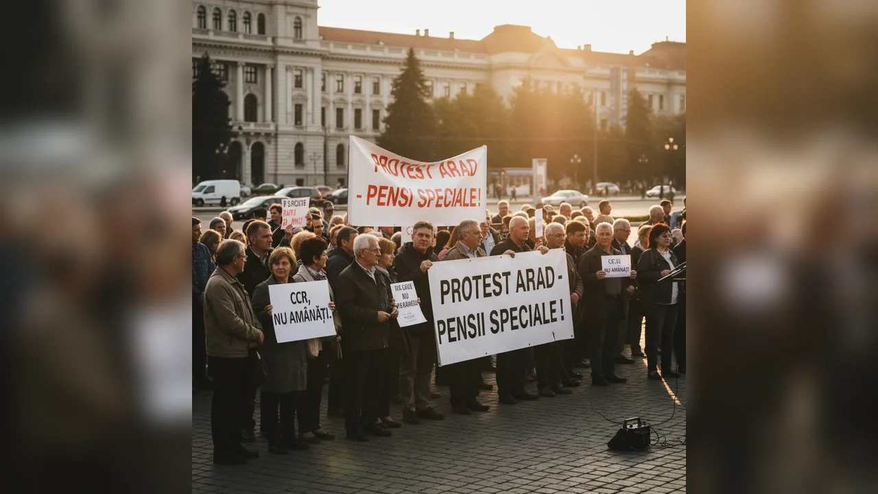 Protest anunțat la Arad față de amânarea deciziei CCR privind pensiile speciale