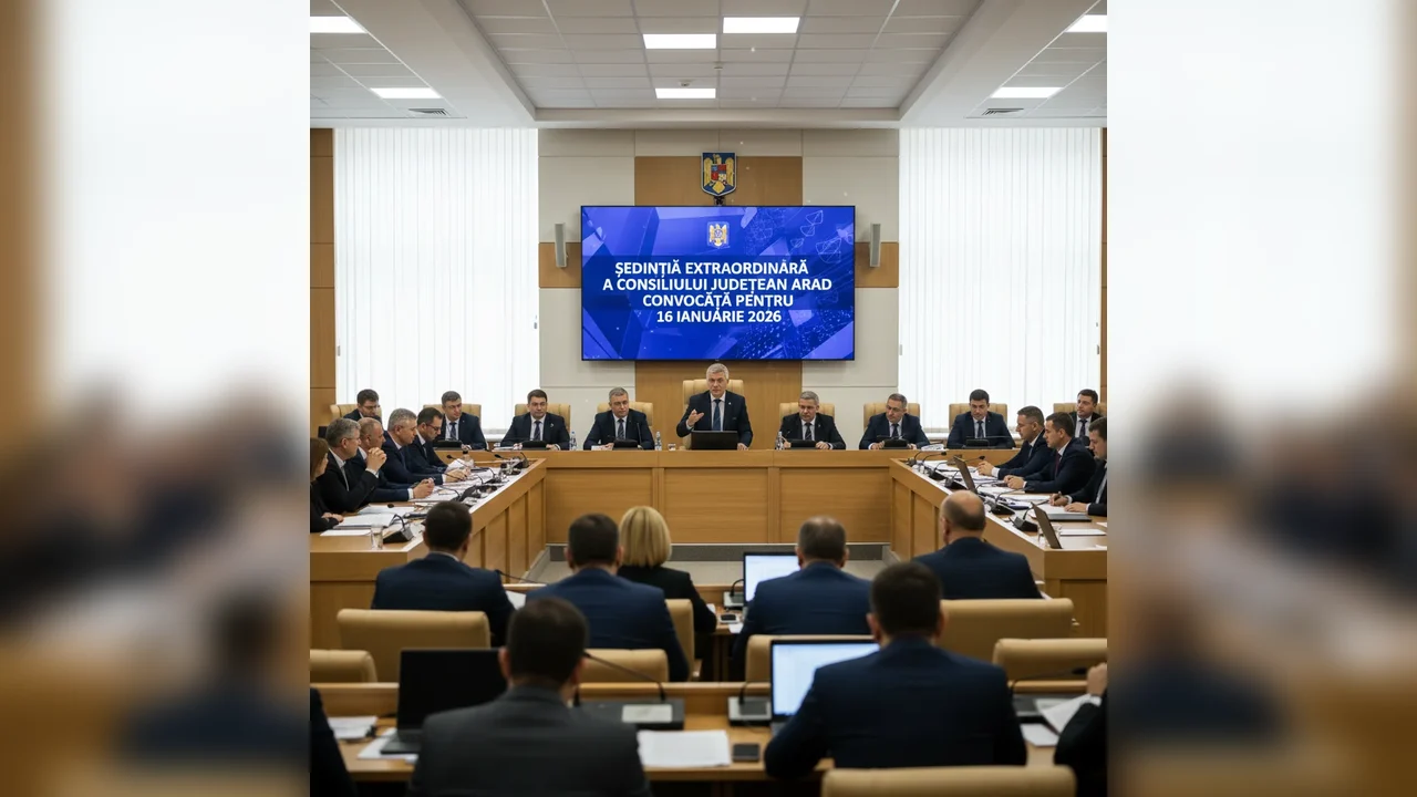 Ședință extraordinară a Consiliului Județean Arad programată pentru 16 ianuarie 2026