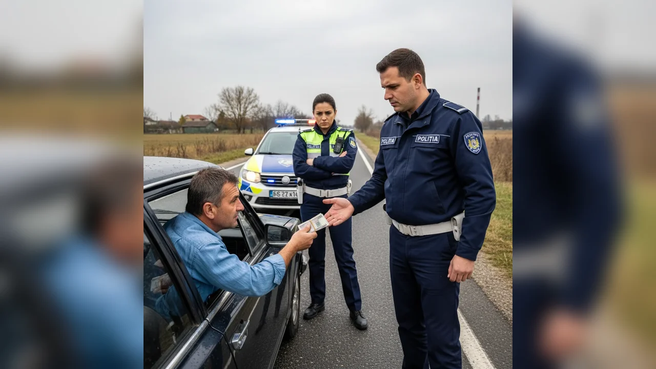 Șofer prins încercând să mituiască doi polițiști de la Biroul de Ordine Publică Arad în timpul unui control rutier