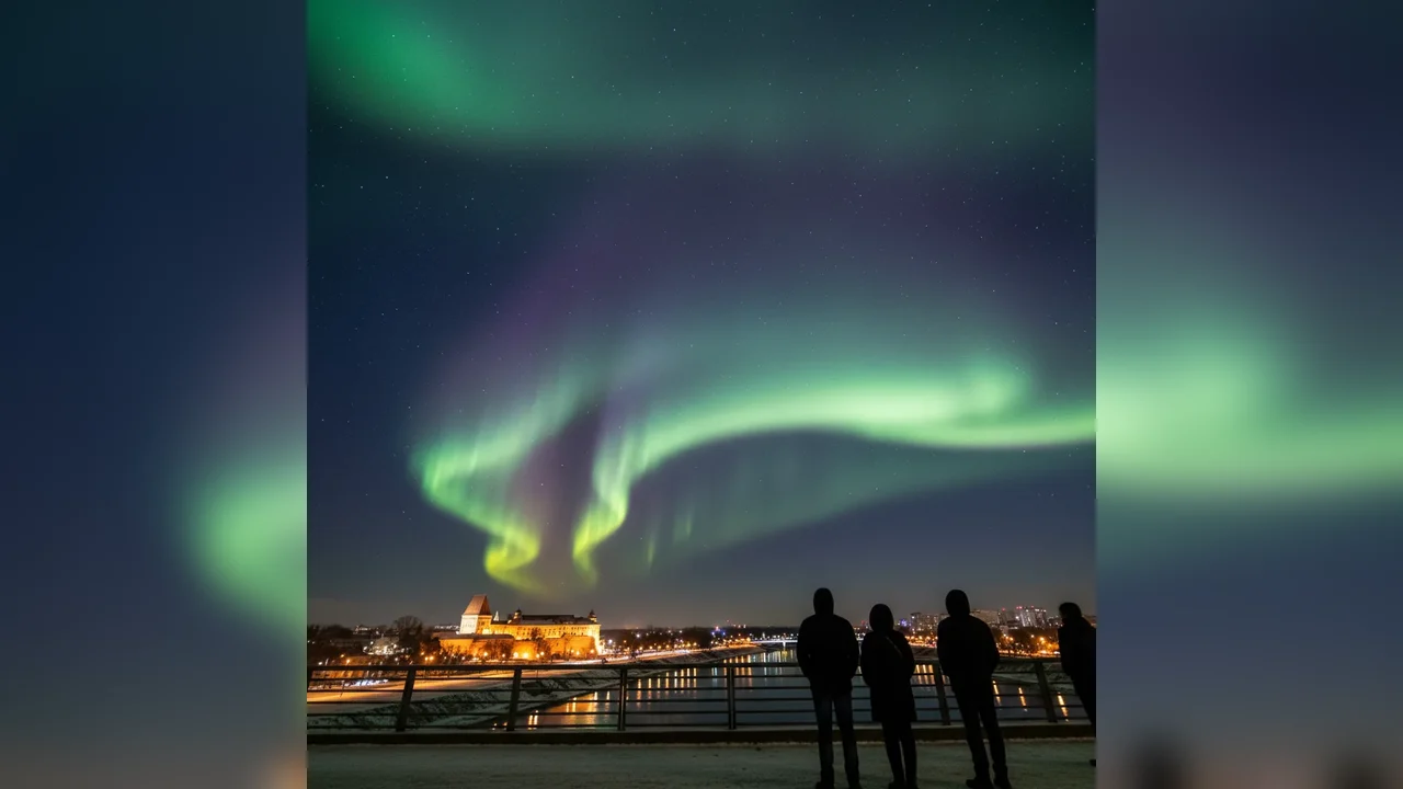 Spectacol de lumină pe cerul Aradului: auroră boreală vizibilă din nou în județ