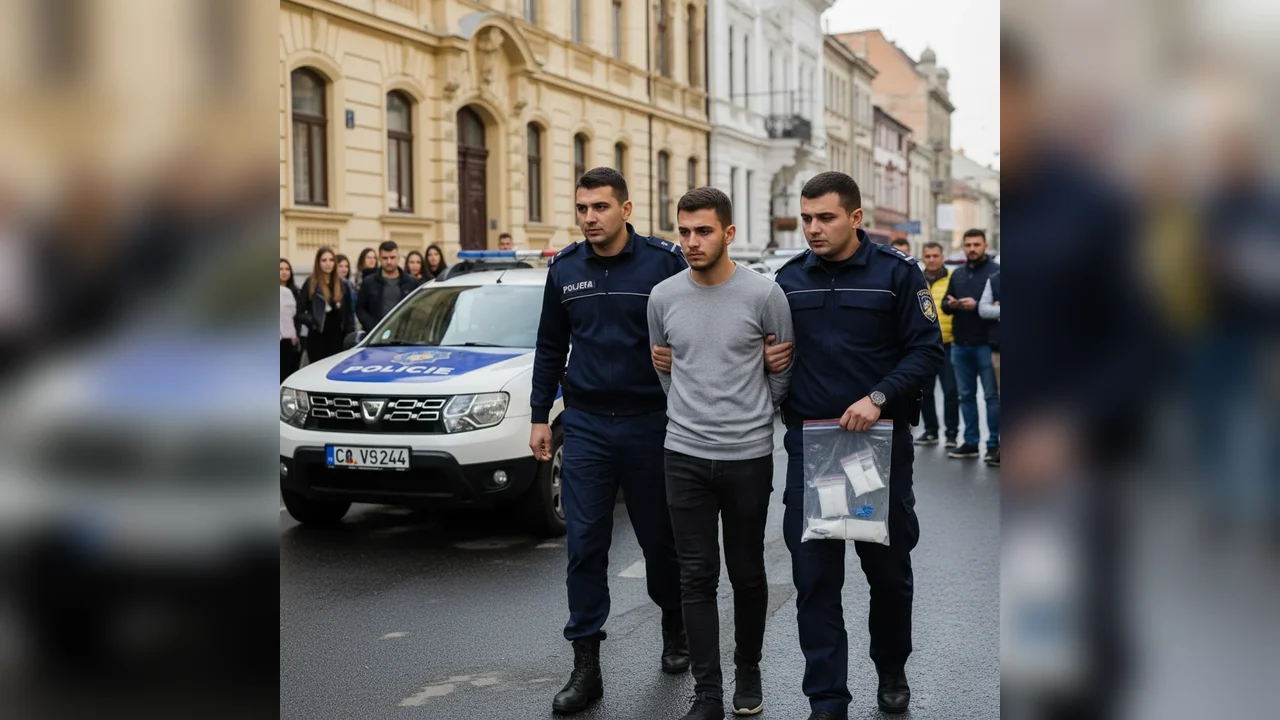 Tânăr oprit de jandarmi în Arad, asupra căruia au fost găsite substanțe susceptibile a fi psihoactive