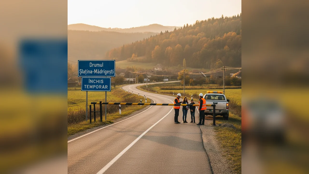 Trafic restricționat pe drumul Slatina–Mădrigești: închidere temporară anunțată la Arad