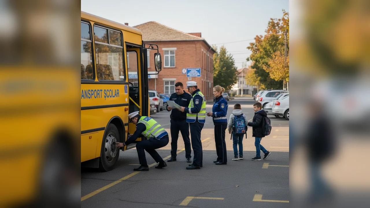 Transportul școlar din Arad, verificat de polițiști la început de 2026