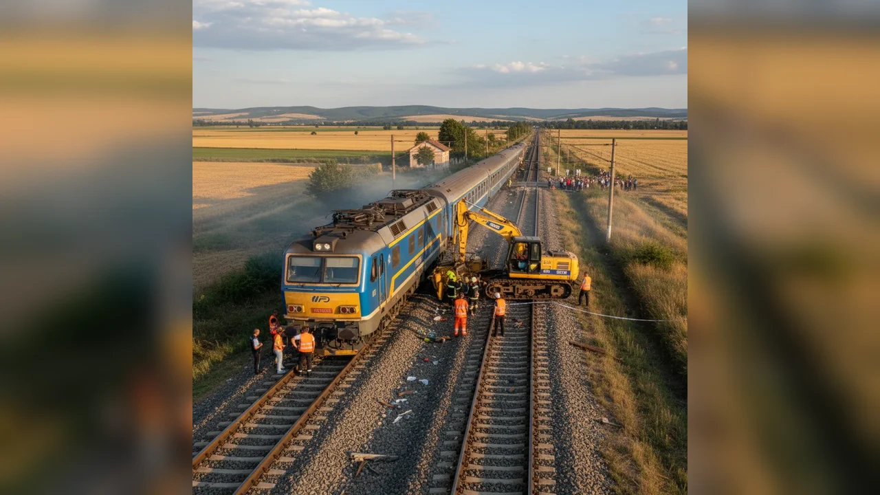 Tren InterRegio lovit de un echipament feroviar ilegal pe șine